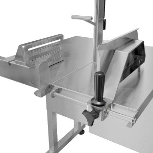 SERRA FITA PARA CARNE INOX, COM EMPURRADOR, MESA MÓVEL, REGULADOR DE CORTE, LÂMINA 2.820 mm, HEAVY DUTY