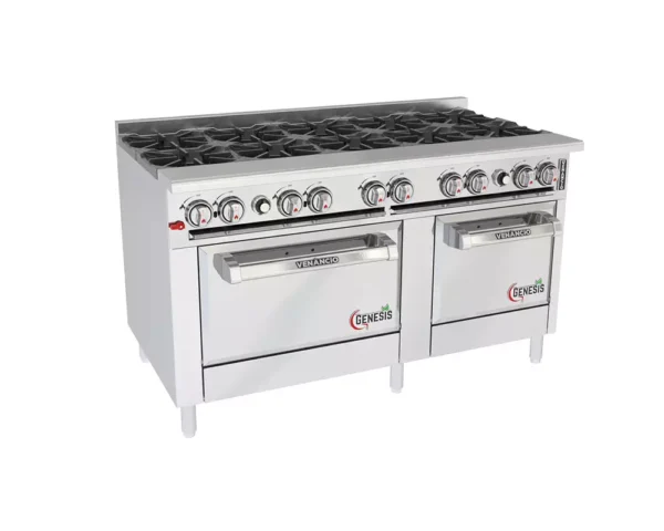 Fogão Profissional 10 Queimadores com Forno Standard – Venâncio Genesis 60” (Platibanda Baixa)