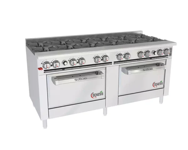Fogão Profissional 12 Queimadores com Forno Standard – Venâncio Genesis 72” (Platibanda Baixa)