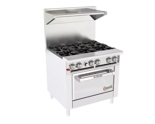 Fogão Profissional 6 Queimadores com Forno Standard – Venâncio Genesis 36” (Platibanda Simples)